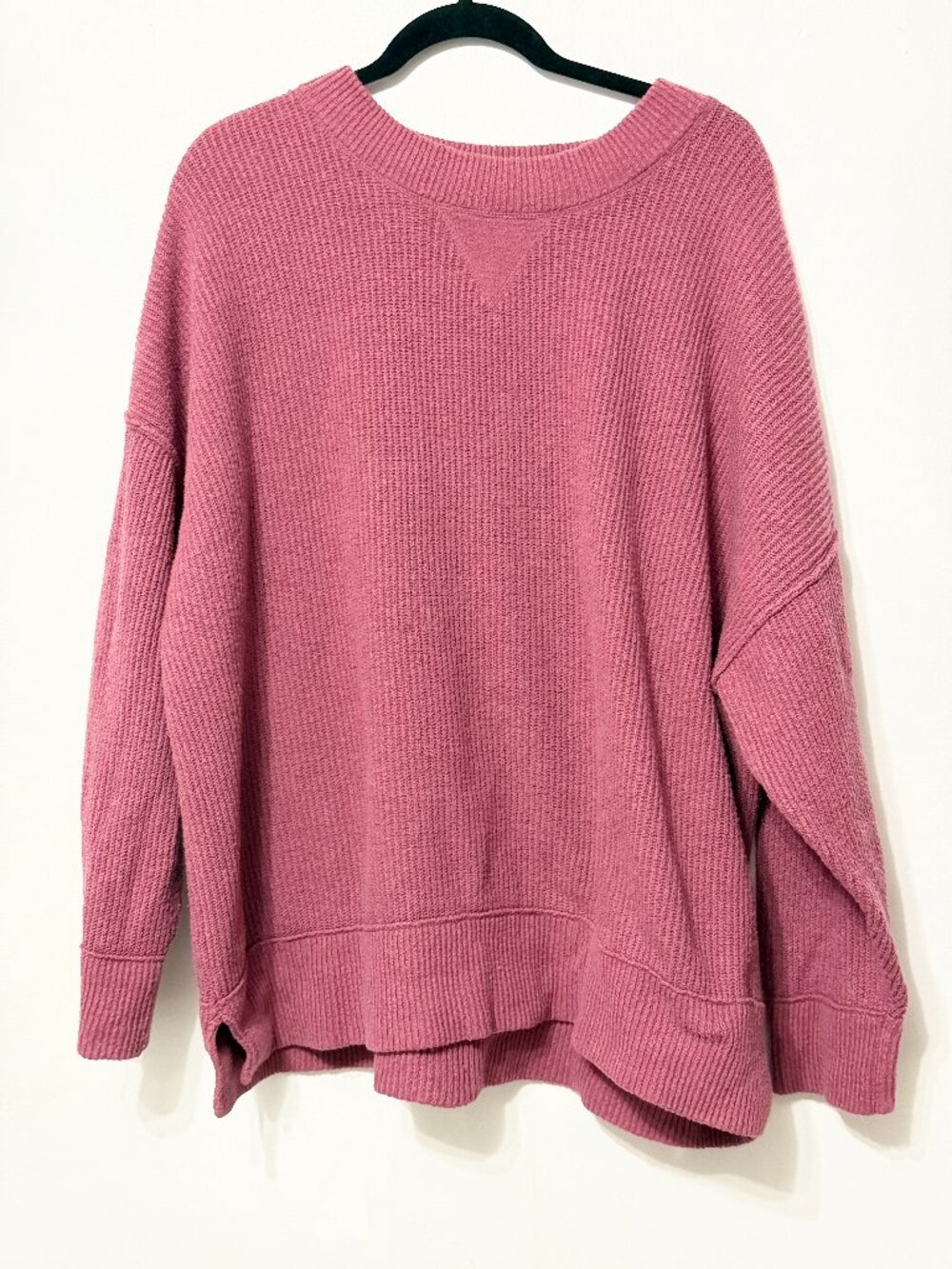 aerie Ribbed Knit Oversized Mauve Sweater